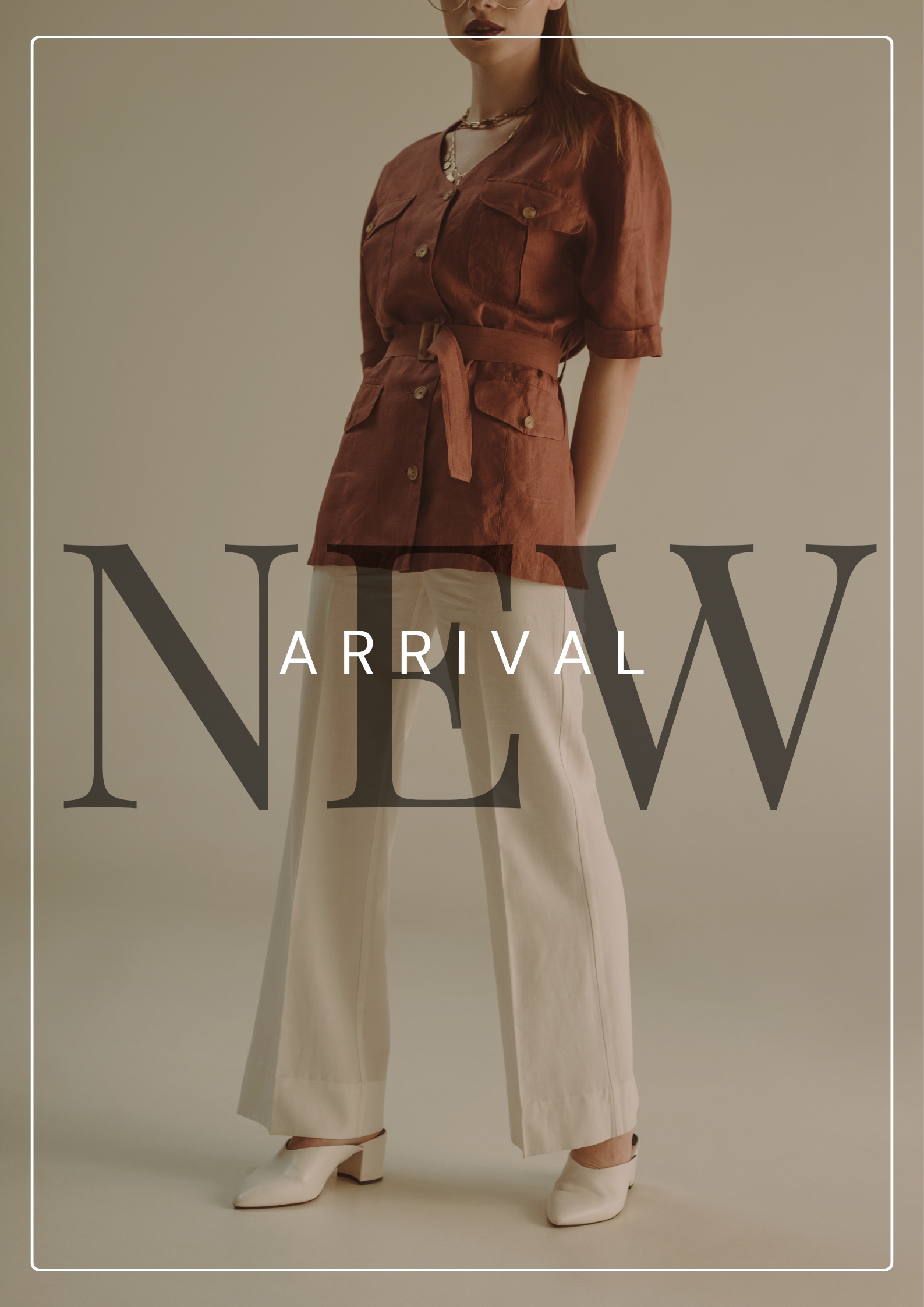 Rust Belted Utility Shirt