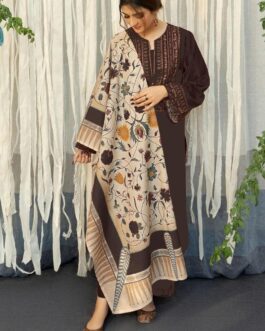 3 Pcs Women’s Unstitched Embroidered Suit