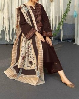 3 Pcs Women’s Unstitched Embroidered Suit
