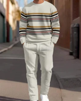 Men’s Striped Knit Sweatshirt