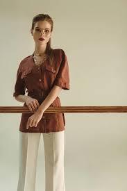 Rust Belted Utility Shirt