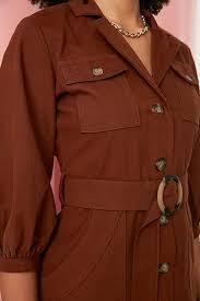 Rust Belted Utility Shirt - Image 3